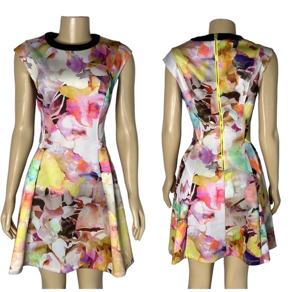 Ted Baker - Pastel Floral Printed Fit & Flare Dress Sz 3 (US M) - Picture 2 of 9